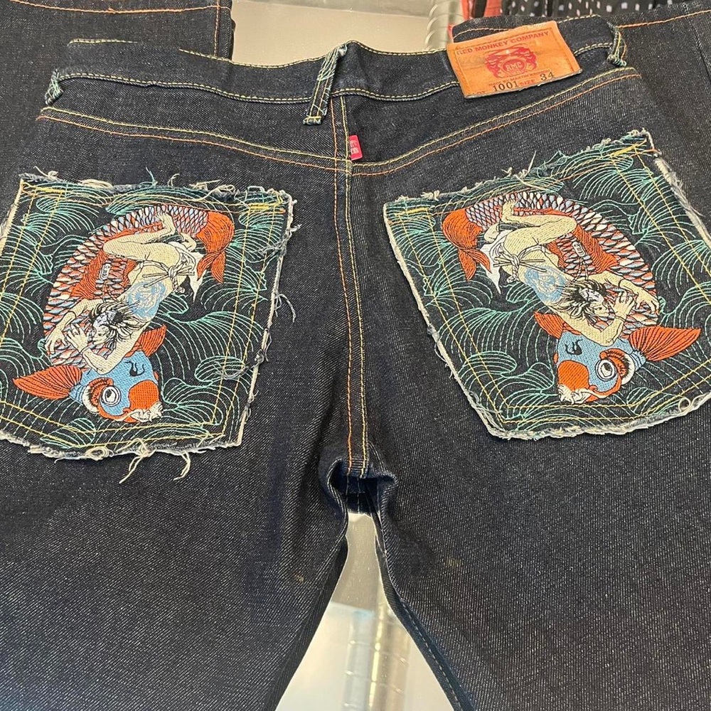 embroidered jeans